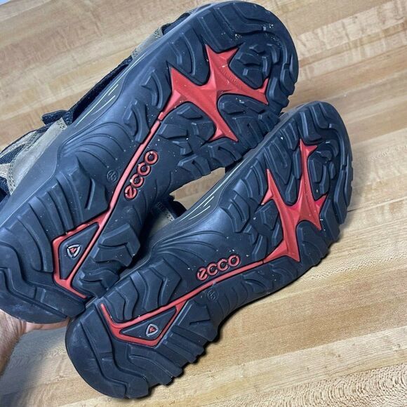 Ecco Mens Open Toe Adjustable Strap Leather Flat Sports Sandal Olive Size US 11 - Picture 6 of 6